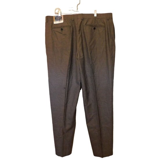 Colours Alexander Julian Pants 42x32 Black Tick Print Polyester Blend Flat Front - Picture 5 of 11